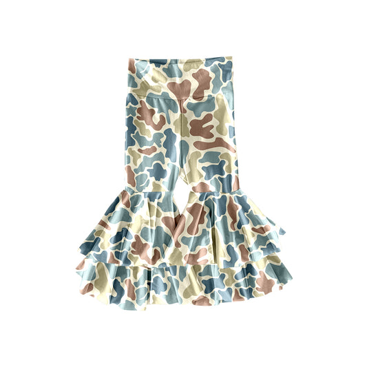 baby girls blue camo design yoga ruffle leggings pants preorder