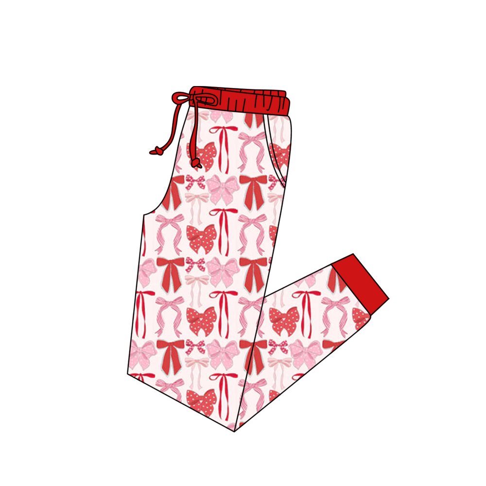 Adult women pink bow pants preorder