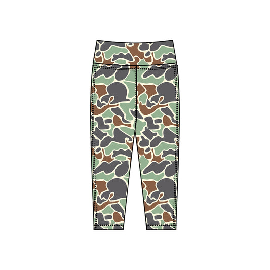 baby girl green camo yoga leggings pants preorder