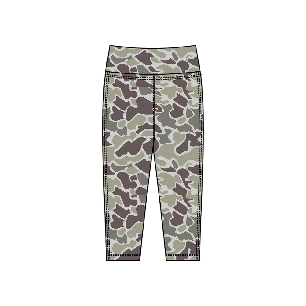 baby girl dark grey camo yoga leggings pants preorder