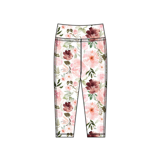 baby girl pink floral yoga leggings pants preorder