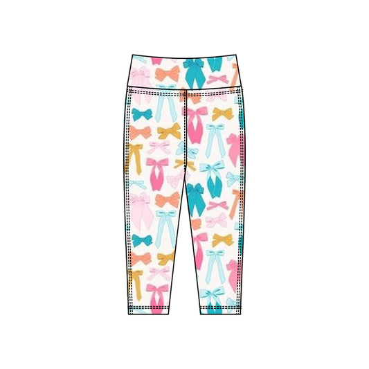 baby girl colorful bow yoga leggings pants preorder