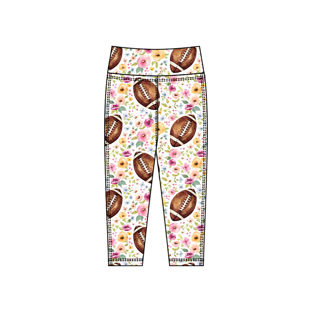 baby girl football floral yoga leggings pants preorder