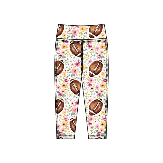 baby girl football floral yoga leggings pants preorder