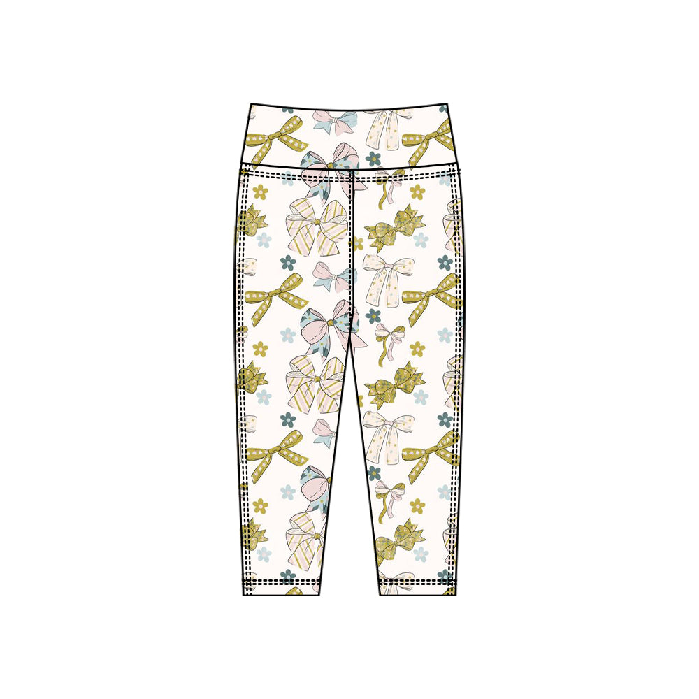 baby girl bow design yoga leggings pants preorder