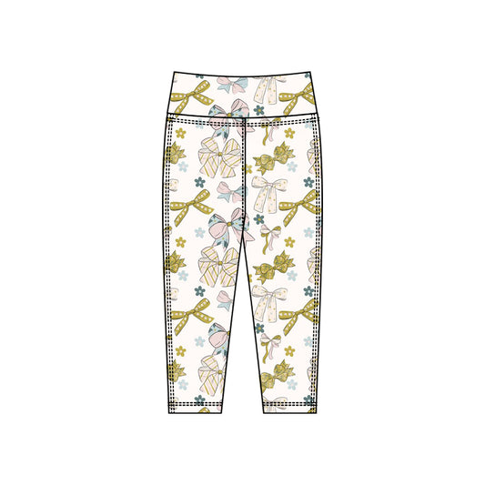 baby girl bow design yoga leggings pants preorder