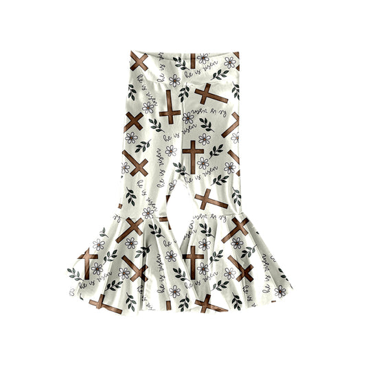 He is risen easter cross milk silk bell bottoms preorder