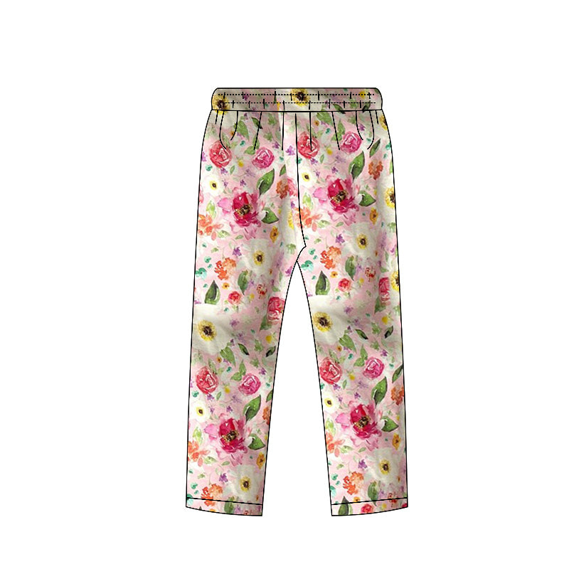 Baby girls pink floral design leggings pants preorder