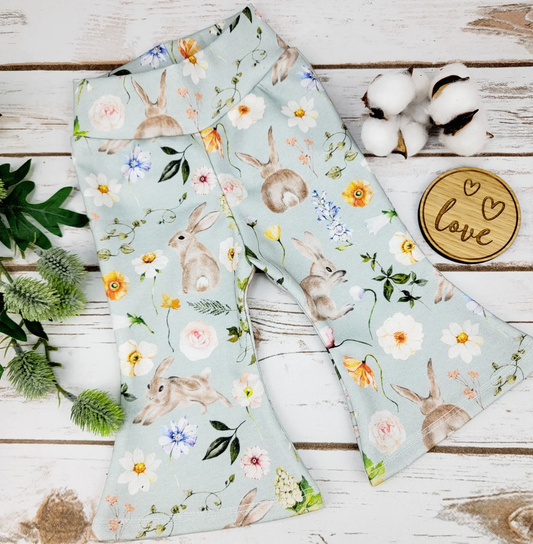 Baby girls easter bunny floral design leggings pants preorder