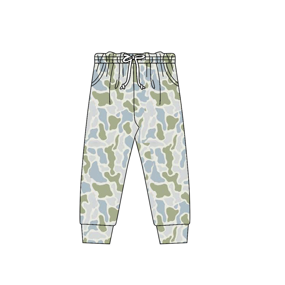 Green blue camo print kids milk silk leggings pants preorder