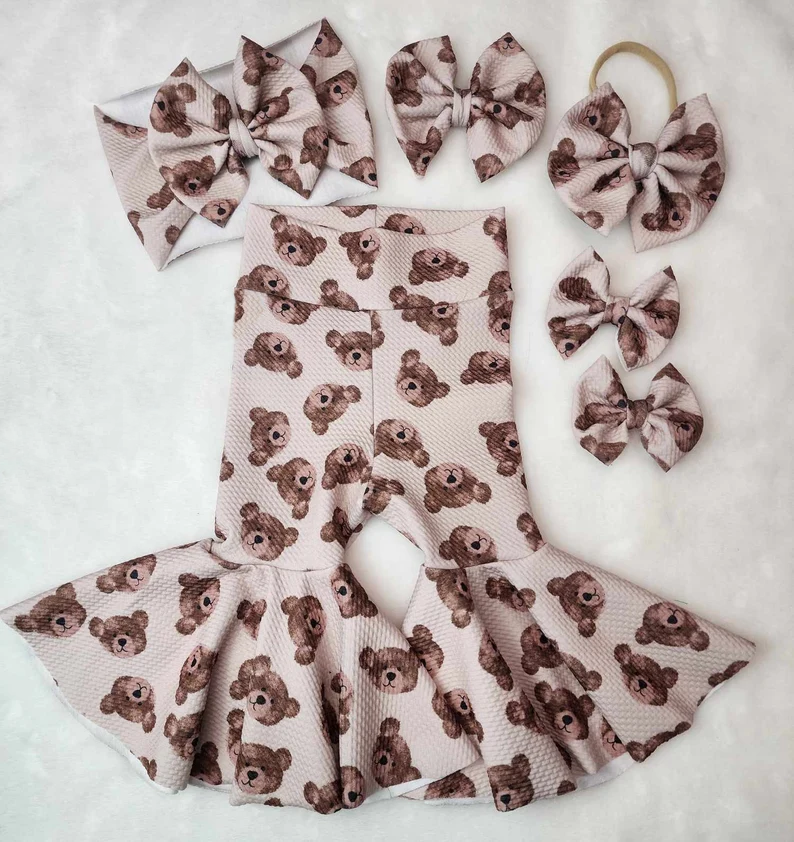 Beer print kids milk silk ruffles  pants preorder