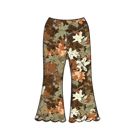 Toddle baby girl brown leaves flare pants preorder