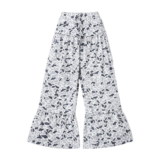 Adult women grey camo print wide leg yoga pants preorder