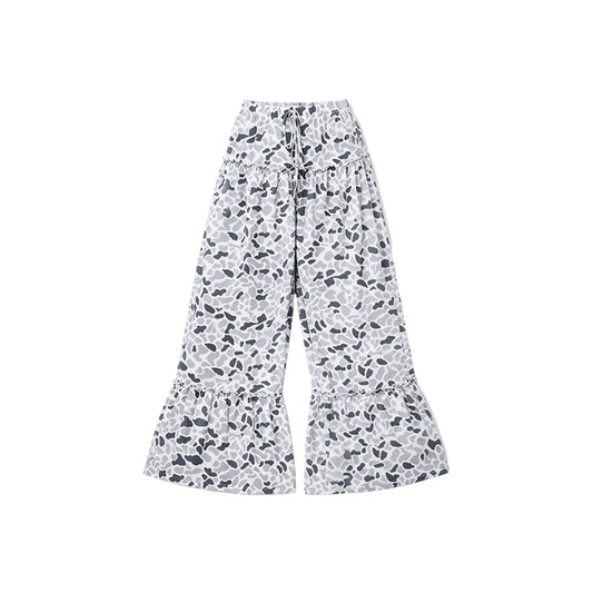 Girls light grey yoga flare pants preorder