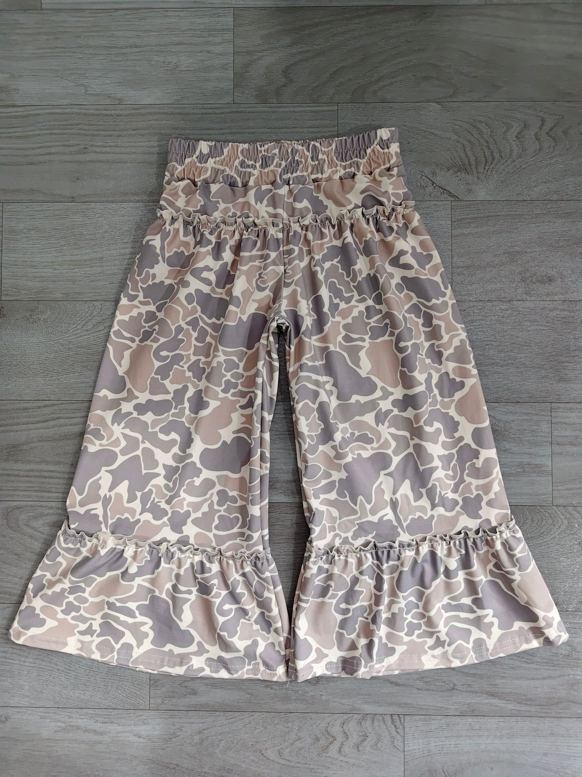 Girls camo print yoga flare pants preorder