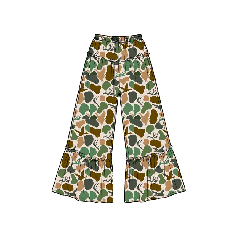 Deer duck camo print girls bell bottoms preorder
