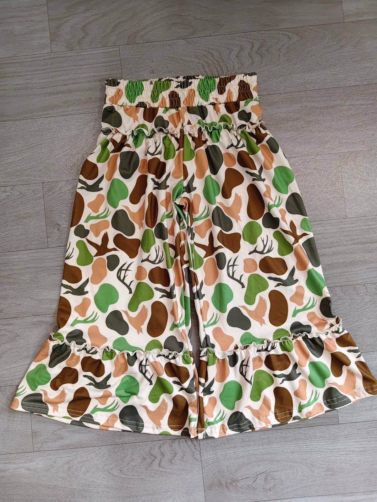 Deer duck camo print girls bell bottoms preorder