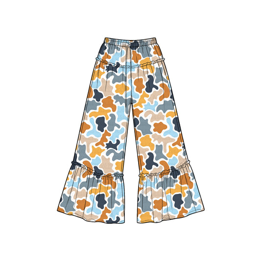 Gold blue camo print girls bell bottoms preorder