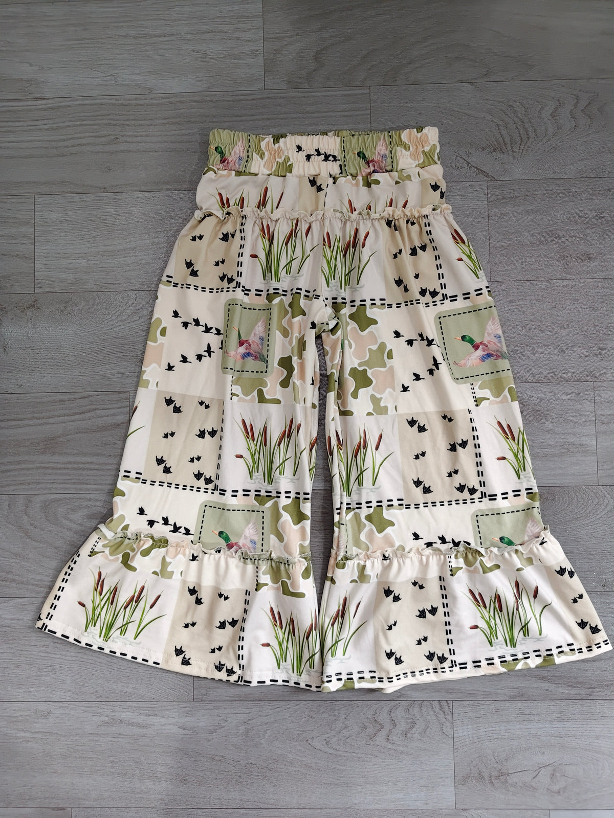 Mallard duck print girls bell bottoms preorder