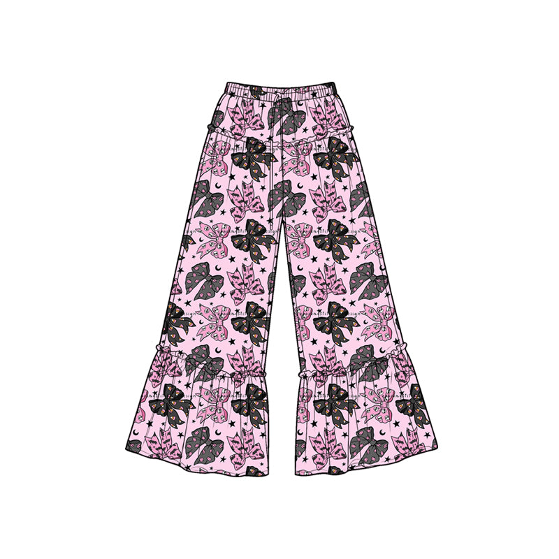 Halloween bow print girls bell bottoms preorder