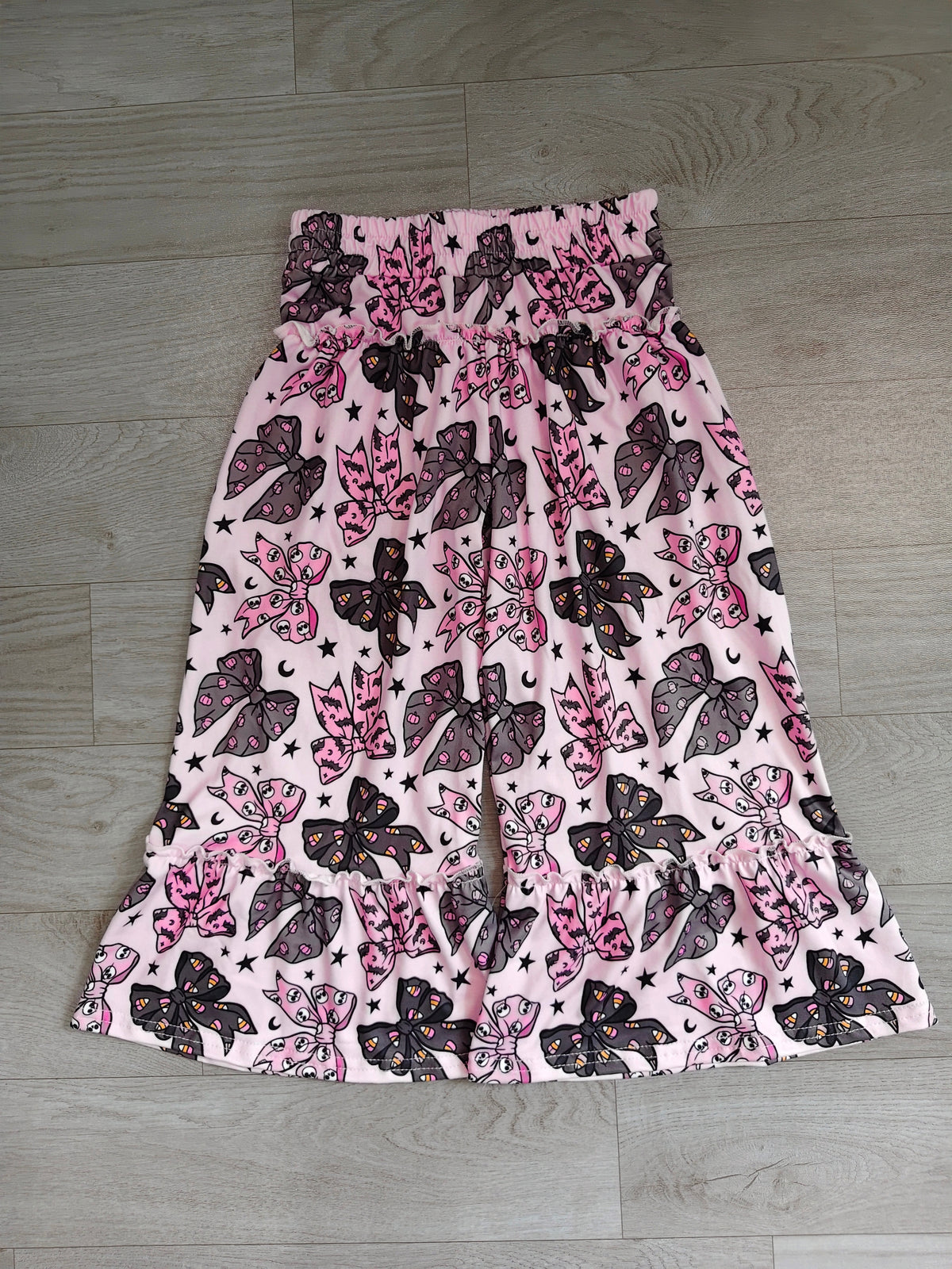 Halloween bow print girls bell bottoms preorder