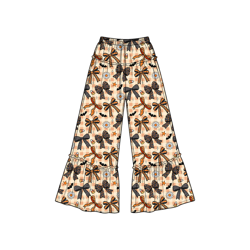 Halloween bow print girls bell bottoms preorder