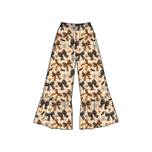 Halloween bow print girls bell bottoms preorder
