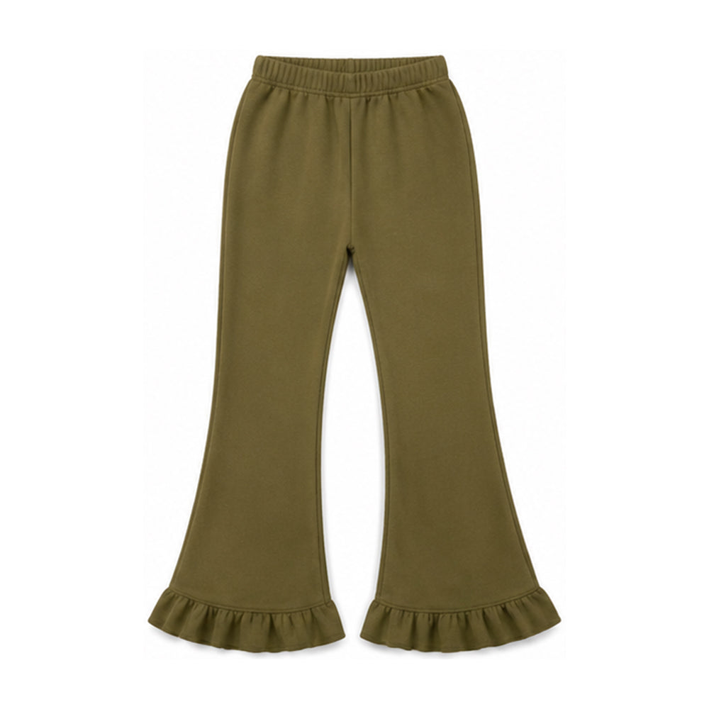 Solid green girls sweatshirt fabrics bell bottoms preorder