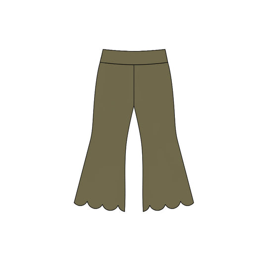 Green color girls scalloped bell bottoms preorder