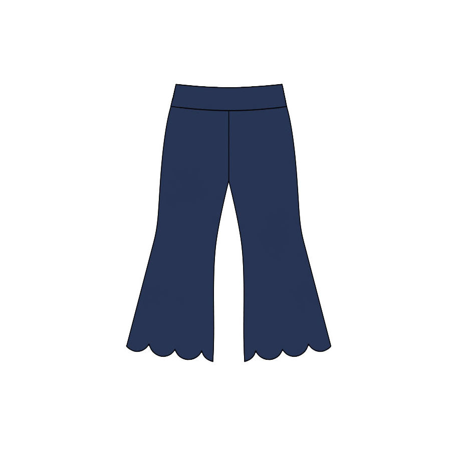 Navy color girls scalloped bell bottoms preorder