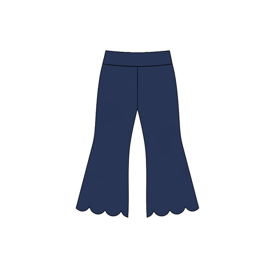 Navy color girls scalloped bell bottoms preorder