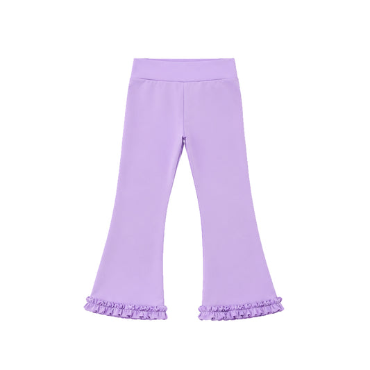 Girls lavender color yoga flare pants preorder