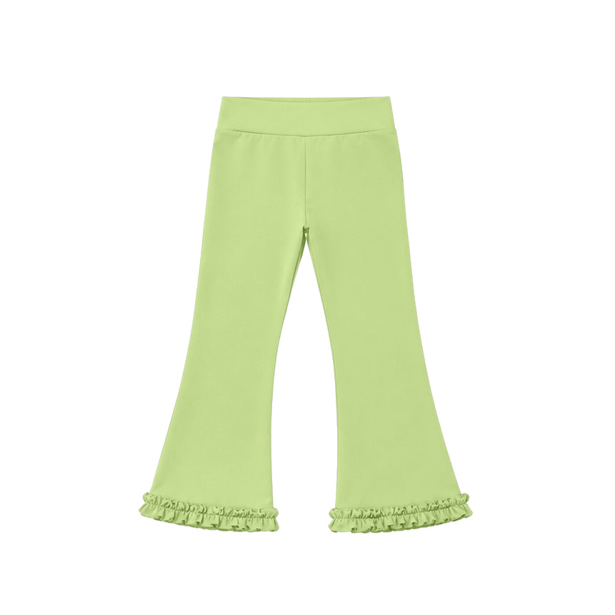 Girls lime green color yoga flare pants preorder