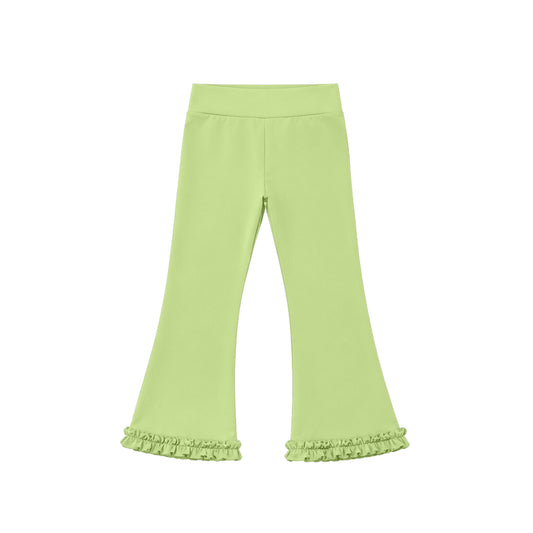 Girls lime green color yoga flare pants preorder