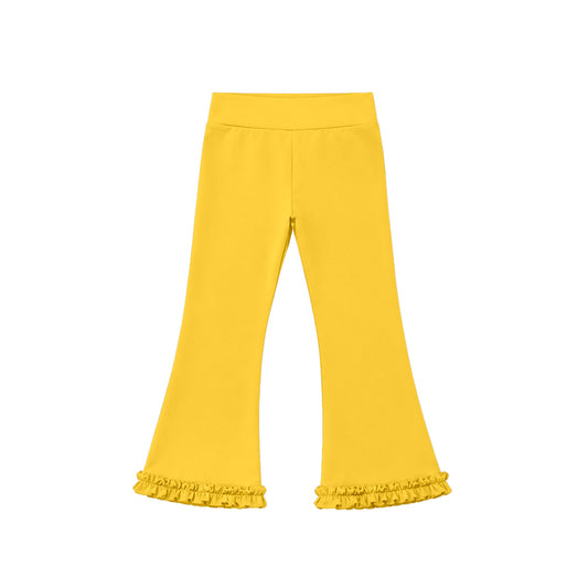 Girls yellow color yoga flare pants preorder