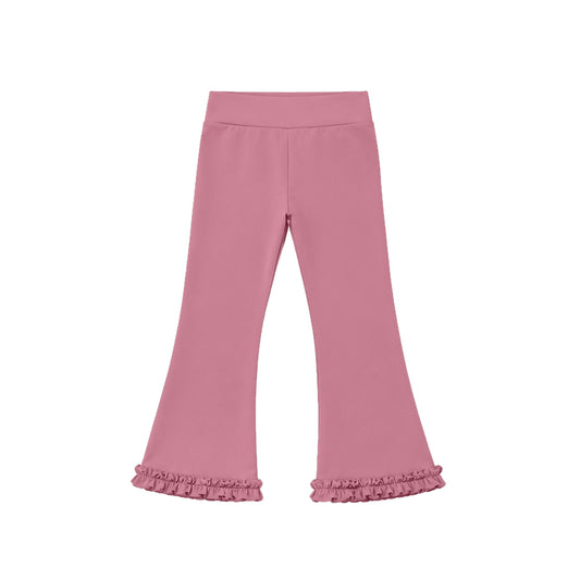 Girls dusty pink olor yoga flare pants preorder