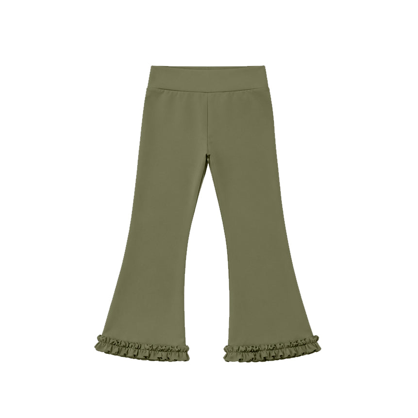 Girls dusty green color yoga flare pants preorder