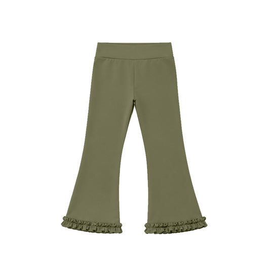Girls dusty green color yoga flare pants preorder