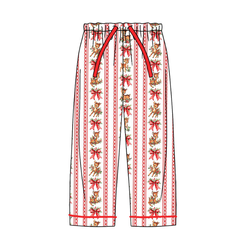 Adult women christmas reindeer print milk silk pants preorder