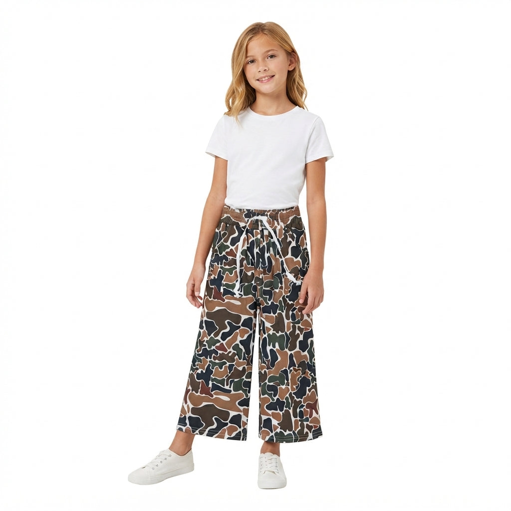 Girls brown camo color yoga pants