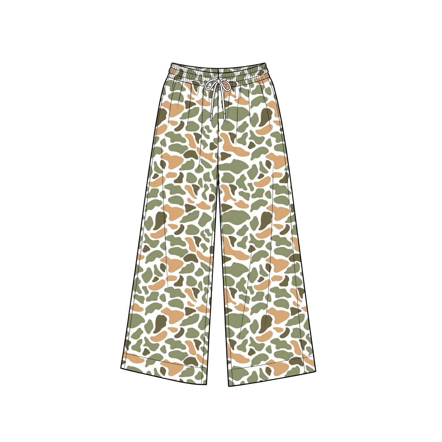 Adult women green orange camo print yoga pants preorder