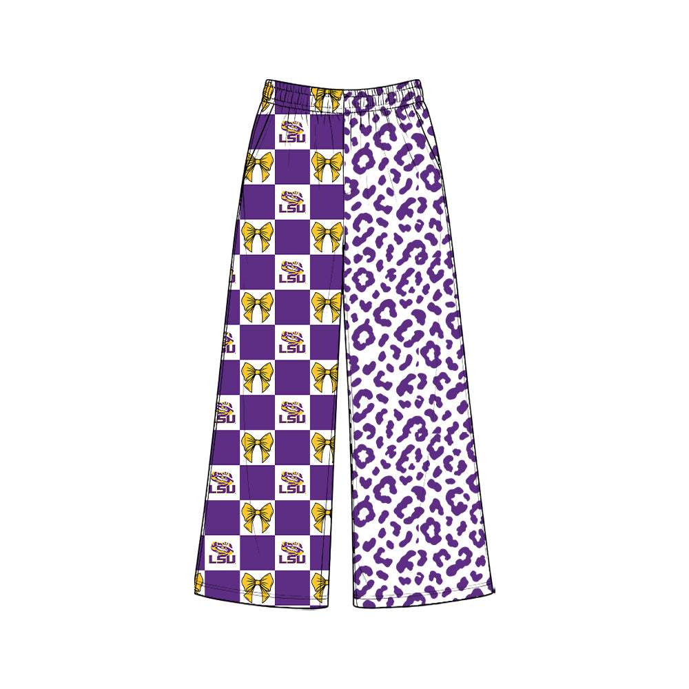 Adult women LSU print milk silk pants preorder