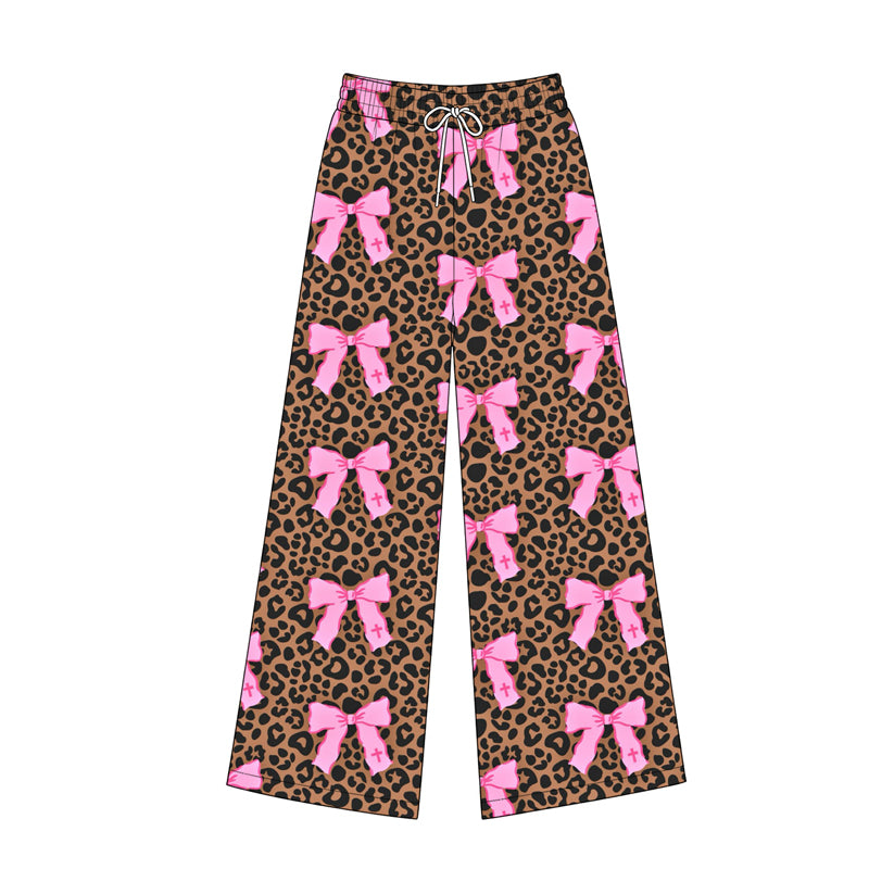 Adult women leopard bow design milk silk pants preorder