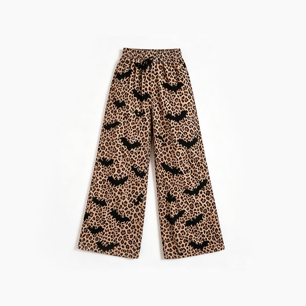 Halloween bat print girls milk silk pants preorder