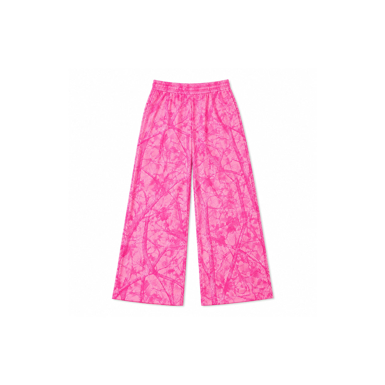 Pink leaves print girls milk silk pants preorder