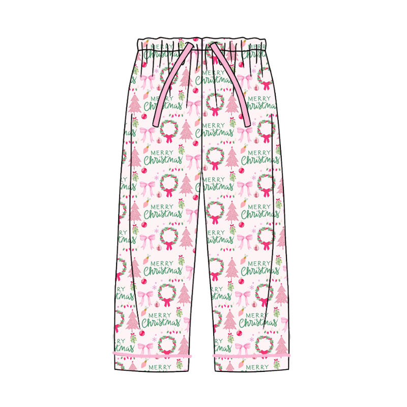 Adult women merry christmas design milk silk pants preorder