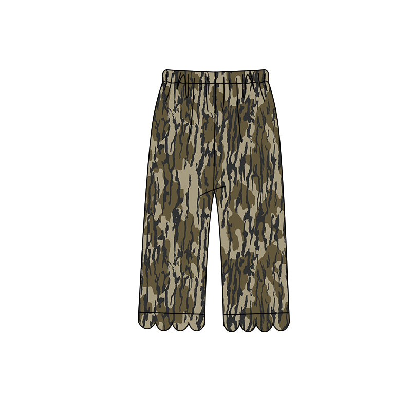 Camo design kids milk silk scallop pants preorder