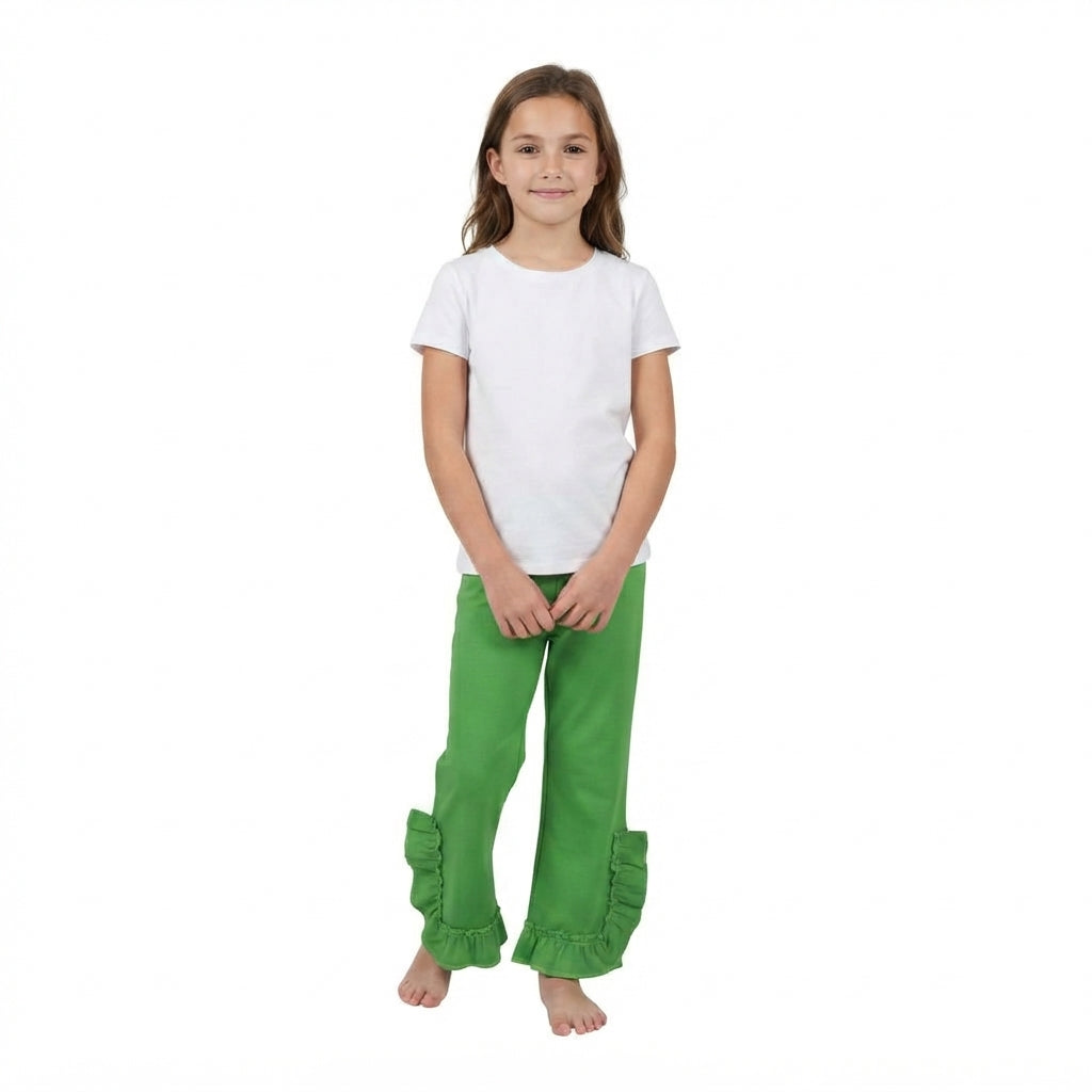 Green color girls cotton pants