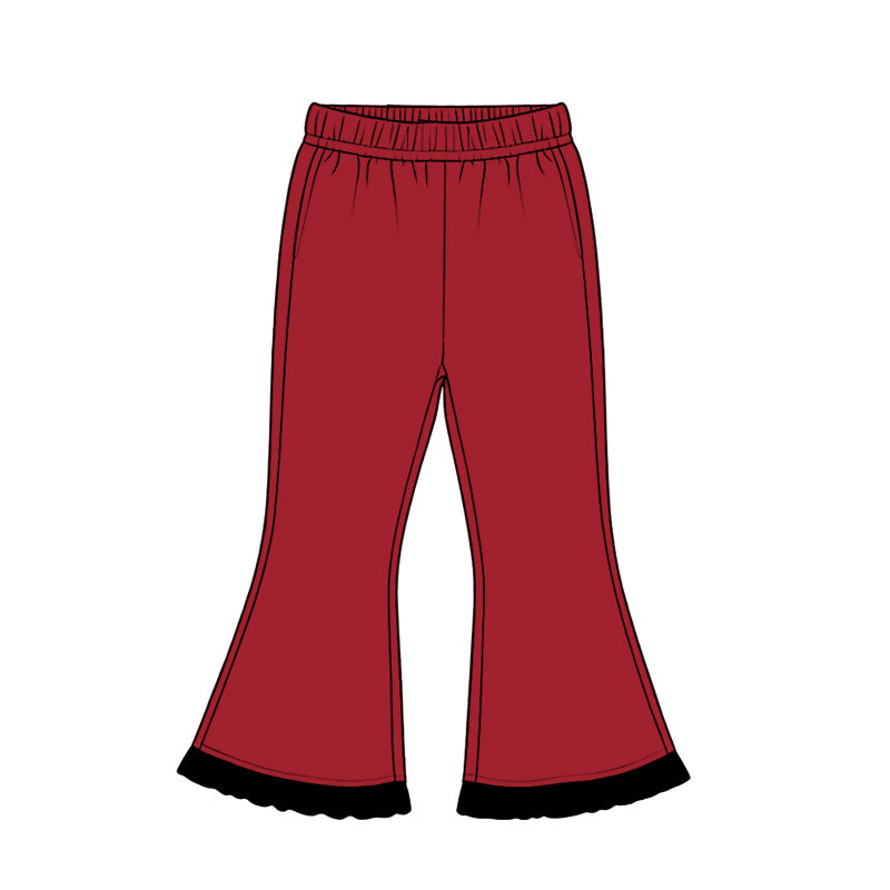 Red black cotton bell bottom pants preorder