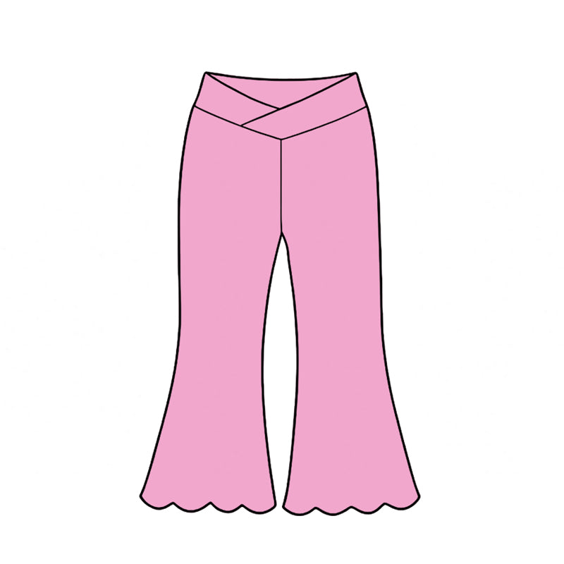 Pink color baby girls yoga pants preorder